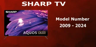 Číslo modelu televizoru Sharp 2009-2024, dekódování