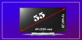 Vysvětlení rozměrů 55palcových televizorů, LED, OLED, QLED