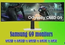 Rozdíly mezi monitory Odyssey G9 2023-2024