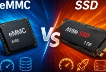 Rozdíl mezi úložištěm eMMC a SSD