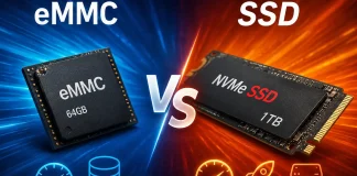 Rozdíl mezi úložištěm eMMC a SSD
