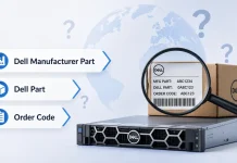 Co znamenají Manufacturer Part, Dell Part a Order Code u společnosti Dell?