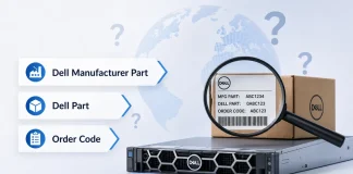Co znamenají Manufacturer Part, Dell Part a Order Code u společnosti Dell?